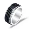 High Quality 8mm One Layer Inlaid Zircon Ceramic Ring For Women Men Engagement Wedding
