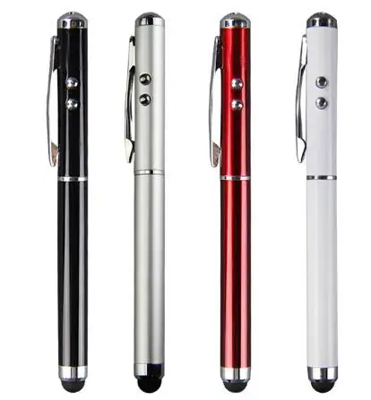 

4 in 1 multifunction stylus pen laser pointer LED torch touch pen screen stylus ball pen for iphone for Ipad, Black.red.white.silver