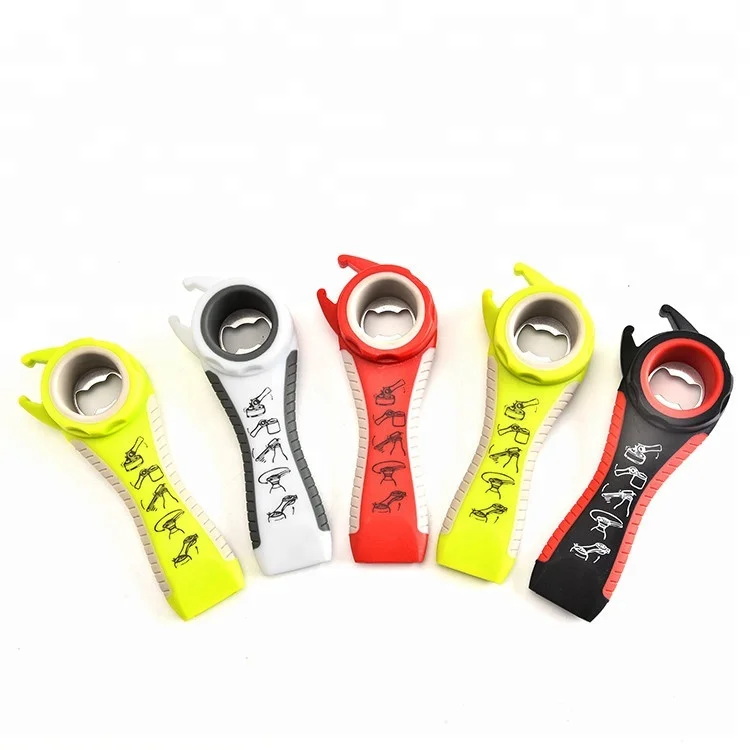 Kitchen accessories multifunctional 5 in 1 jar bottle pop-top can opener