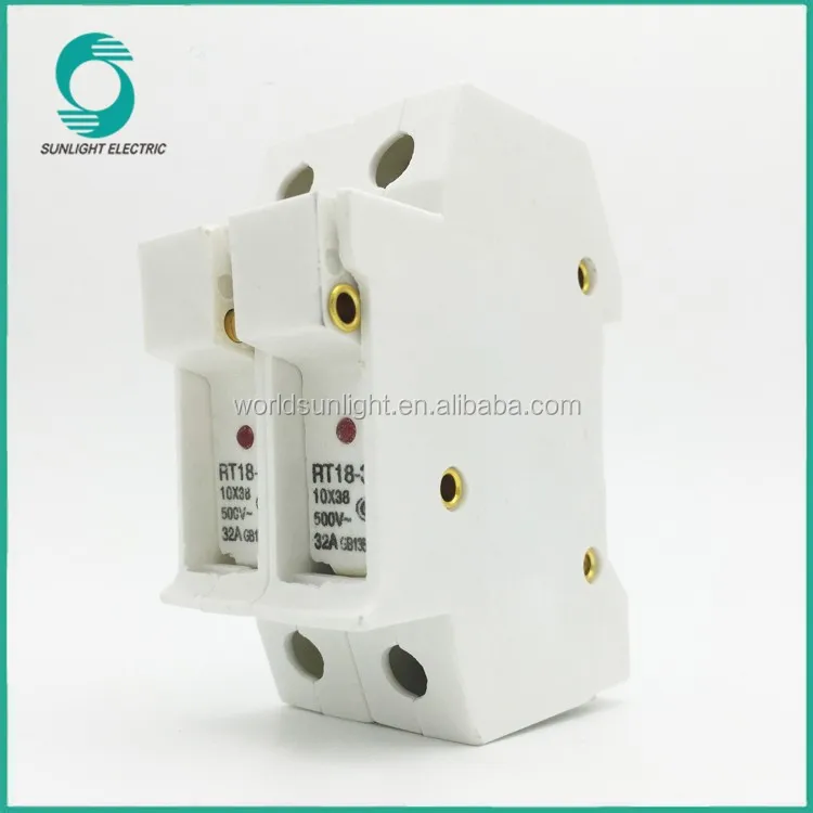 RT18-32X cylindrical fuse holder with 32A 500V low voltage 10*38mm thermal fuse