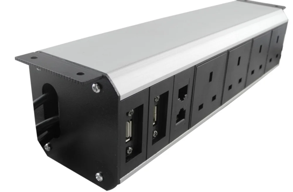 Sliding Electrical Under Table Uk Power Plug Socket Outlet For Office