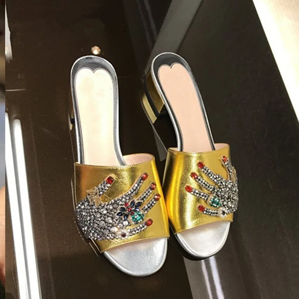 

Queena High-grade crystal shoes retro palm accessories, Colors