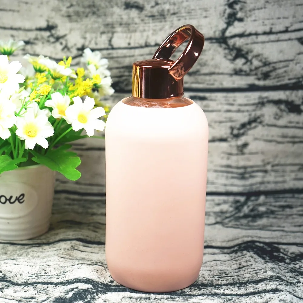 Unbreakable Heat Resistant Custom Logo Glass Water Bottle With Silicone Sleeve
