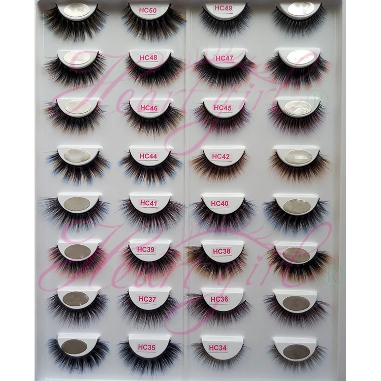 

China Manufacture 3d silk color false eyelash 3d colorful faux mink false eyelash, Custom color