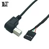 50CM USB 90 Angle B Male to 1x 5Pin Female 2.54 USB Header PCB Motherboard Cable