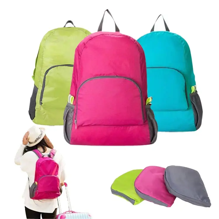 

Travel Fochier Hiking Foldable Backpack Waterproof Light Portable Coloured School Back Pack Bagpack For Women, Green, black, grey, light blue, orange, rose red