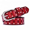 High Quality 2.8cm Wide Vegetable Tanned Leather Studded Belt for Women