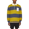 OEM Streetwear Long Sleeve Color Block Stripe Polo Shirts Men