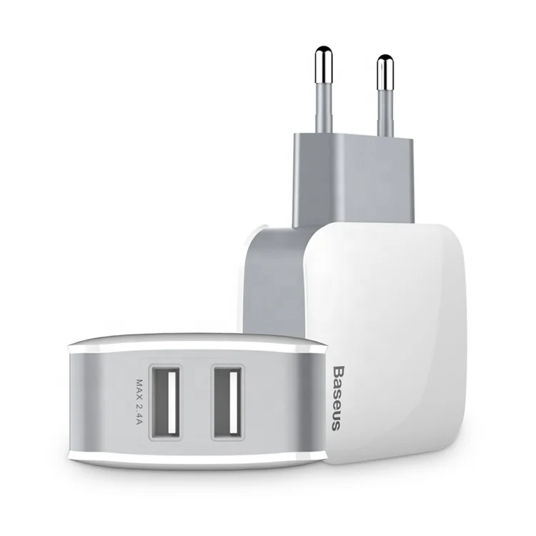 

Baseus Universal EU Plug Dual USB C Wall Charger For iPhone Samsung Tablet, White