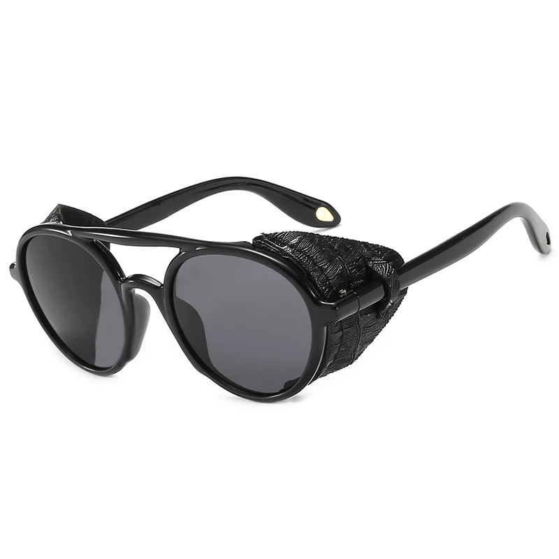 

10561 Superhot Eyewear 2019 Fashion Leather decorated Goggles Steampunk Sunglasses