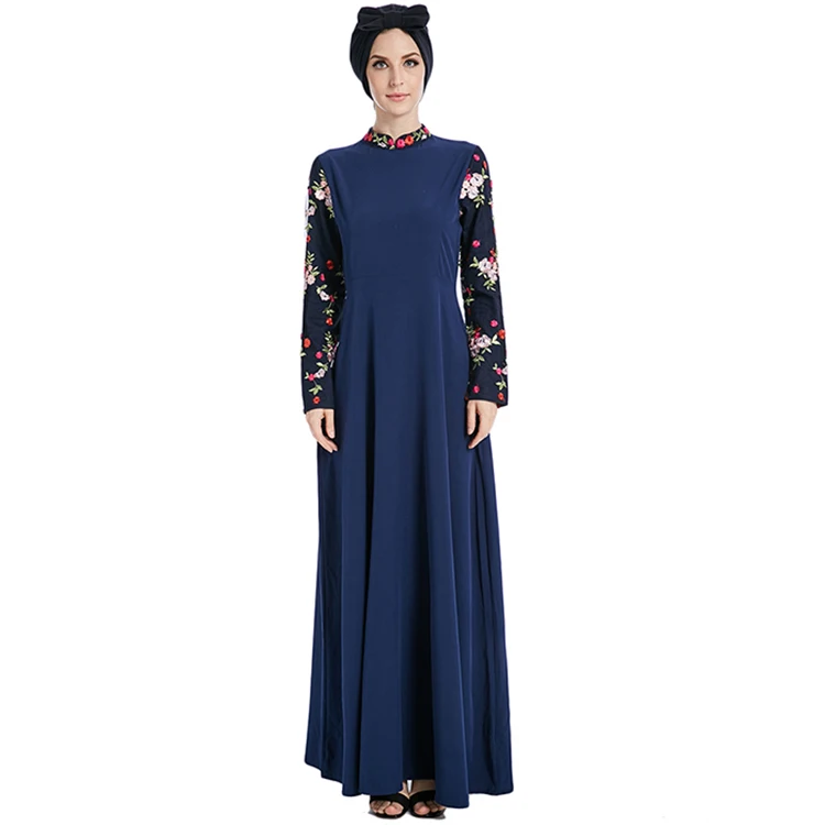 

2018 new design navy islamic clothing women maxi dress muslim cardigan