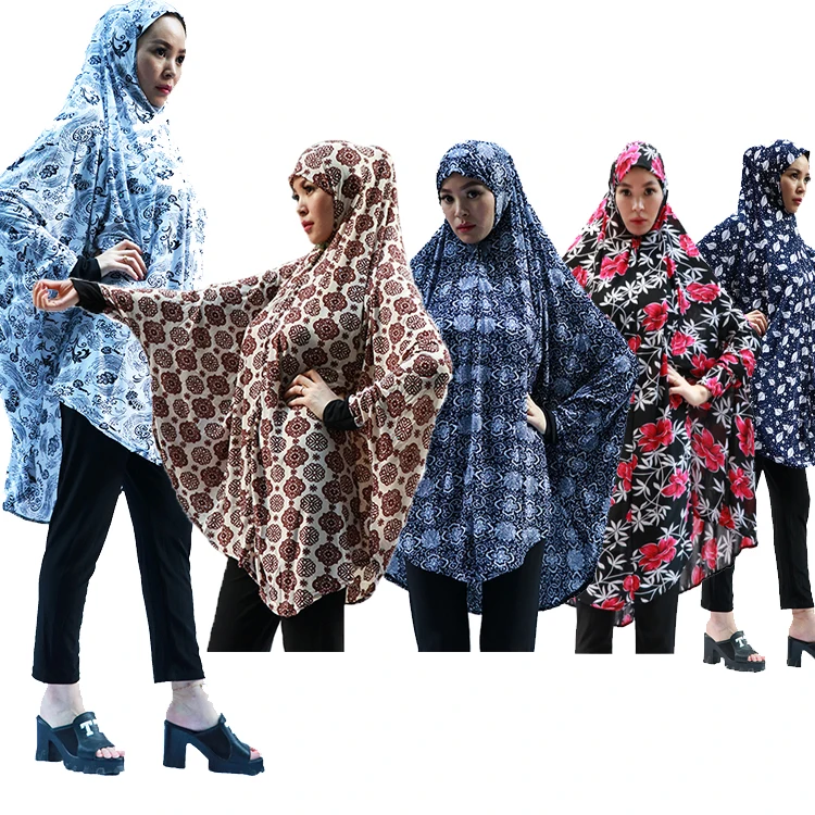 

2019 Hot Selling Zaria Square Floral Maxi Size Muslim head Scarf and hijab with long sleeve, 18 colors