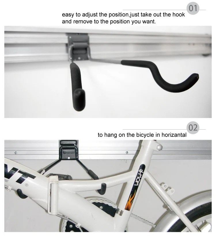 Slat Wall Horizontal Direction Metal Storage Bike Hanger Bicycle Hook