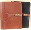 Fashion tanned leather tablets portfolios large size pad folios office gifts