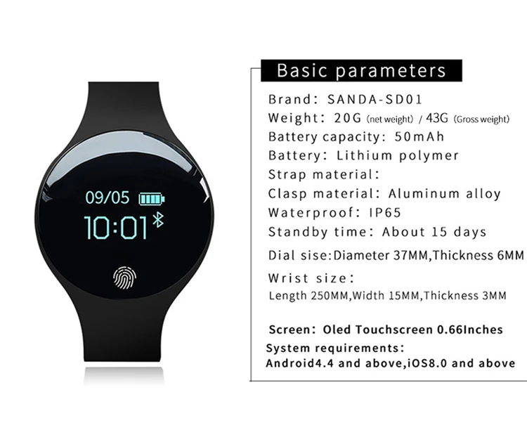 sanda bluetooth smart watch for ios android