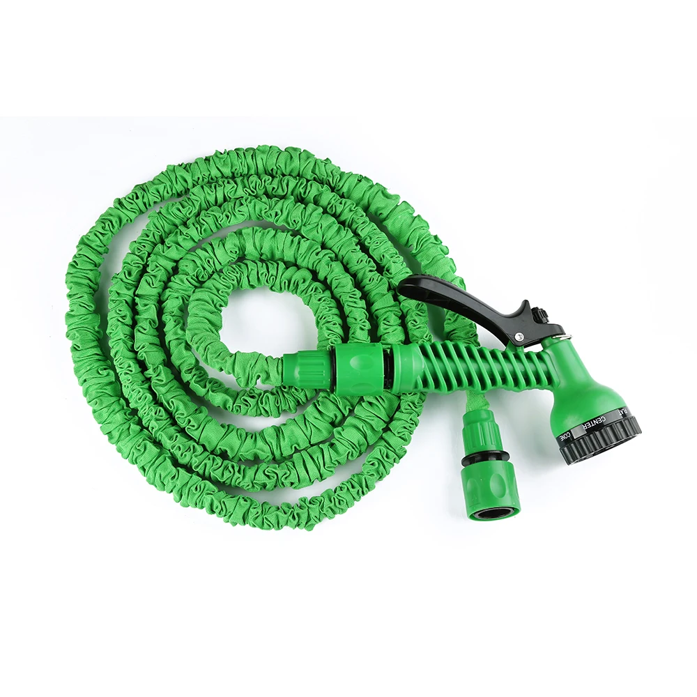25ft Expanding And Shrinking Fabric Garden Hose Water Meter Adjustable