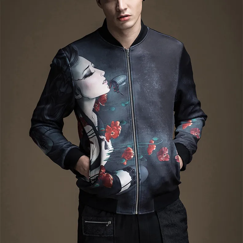 Cheap Hot Sale Bomber Varsity Jacket Men 2017 Custom Knit Sublimation Printing Bomber Jacket