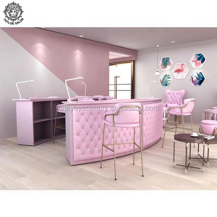 Wholesale Modern Furniture Office Sofa Pink Diamond Salon Reception