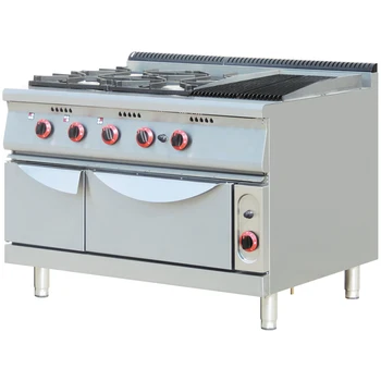 Commercial Cooking Equipment 4 Burners Gas Range With Lava Rock