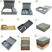 

Grey brown Cream color proof Small Gift Photographers packaging 4*6 5*7 Print Holder USB and photo linen box