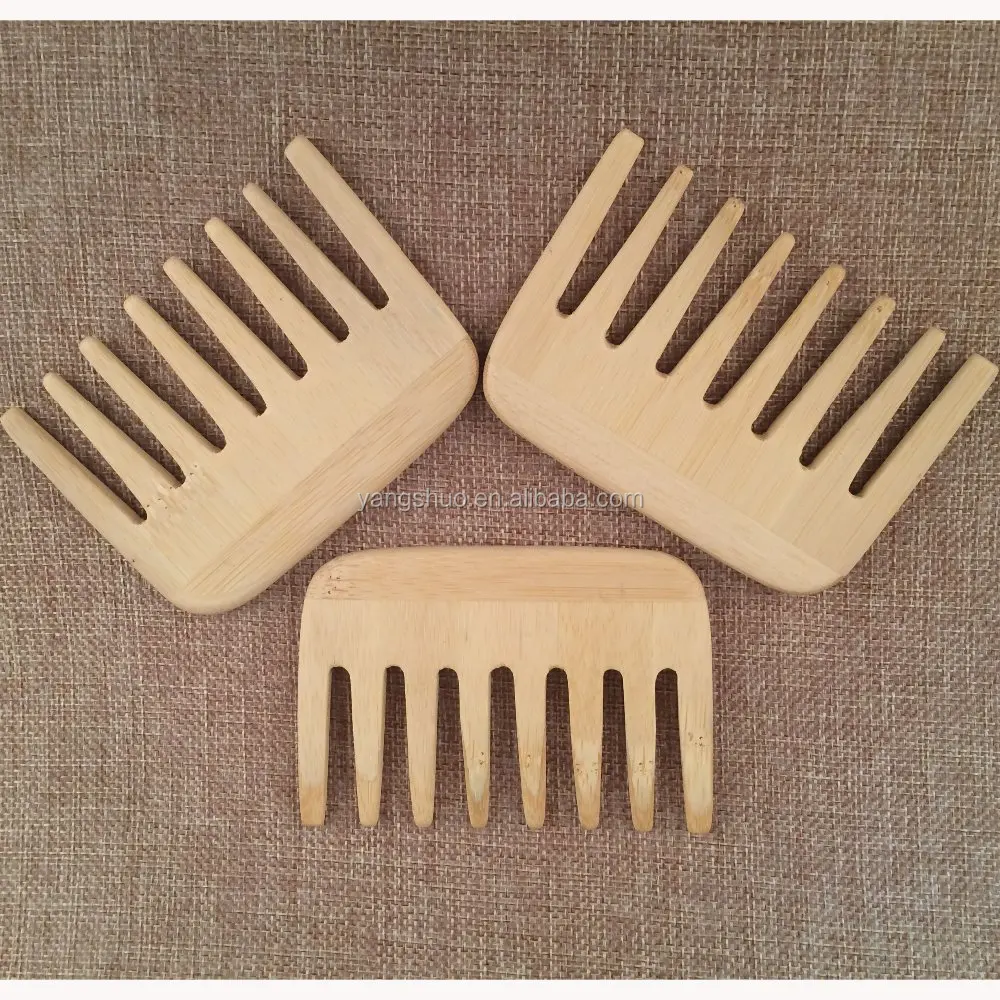 

Natural bamboo custom pocket comb wholesale with wide tooth, Color