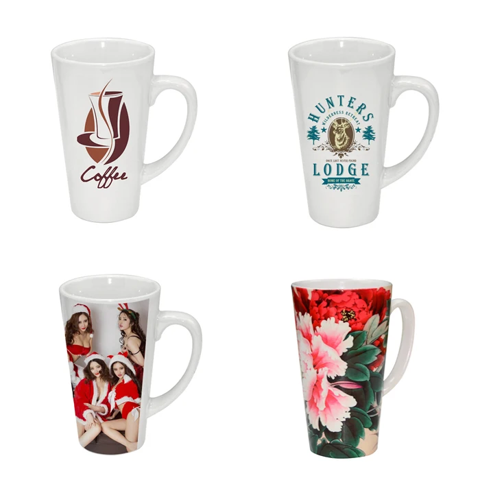 Conical 17oz Sublimation Ceramic Mug Sublimation White Latte Mug Buy