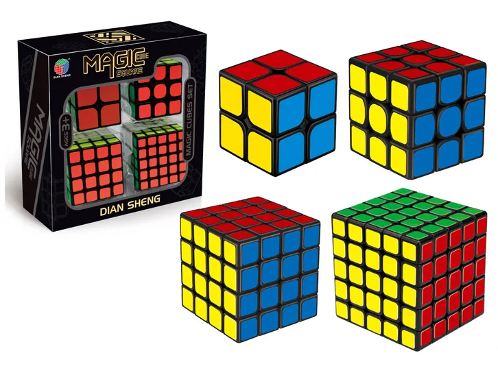 Fangge 2x2x2 3x3x3 4x4x4 5x5x5 Fibre de Carbone Cube Magique Boîte Pour Enfants Cadeau 