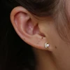 925 sterling silver cz opal stone Moon stud for girl delicate minimal silver jewelry vermeil high quality dainty earring