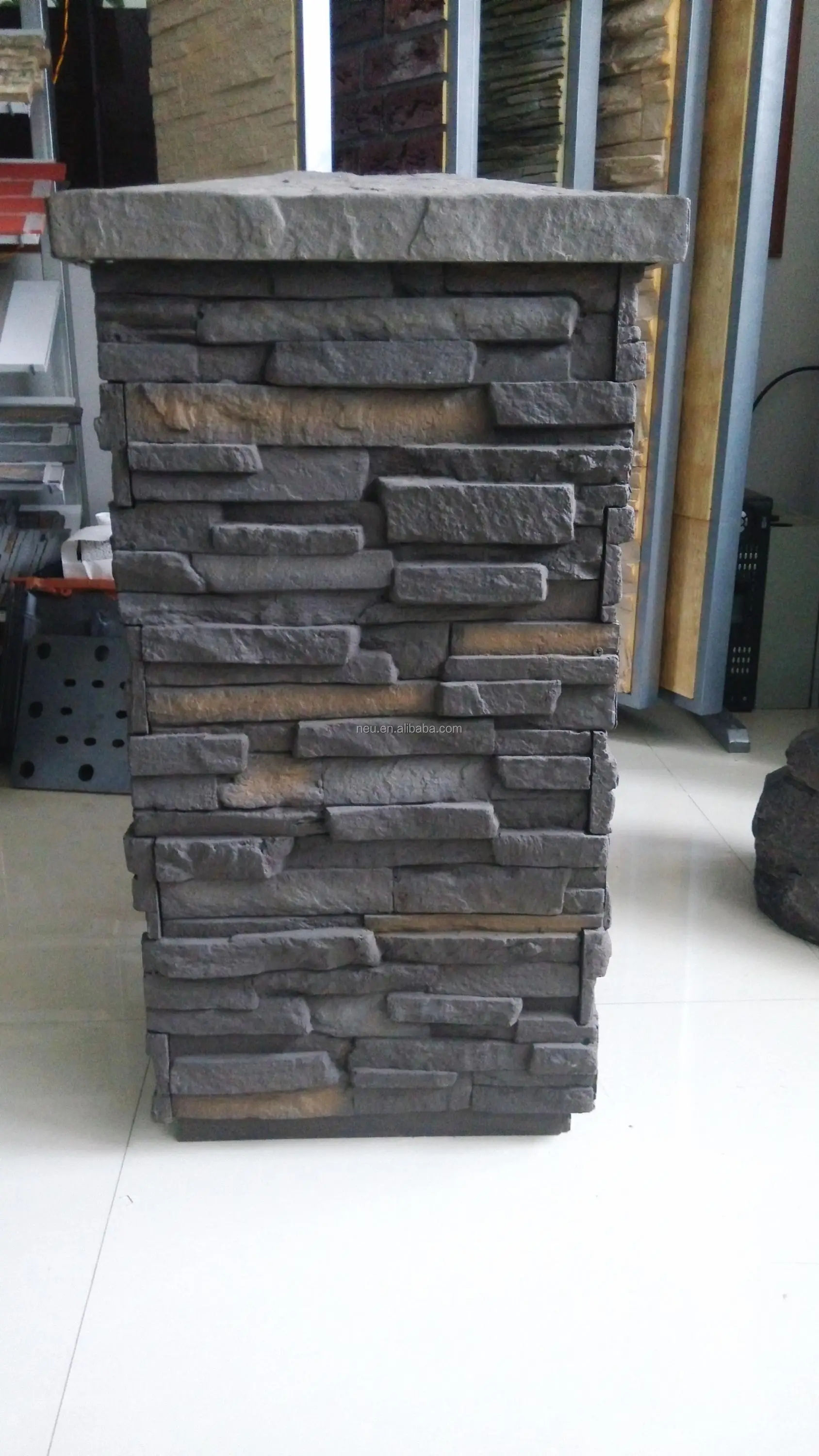 
PU Faux Stone Pillar Panel Artificial Stone Column Wraps 