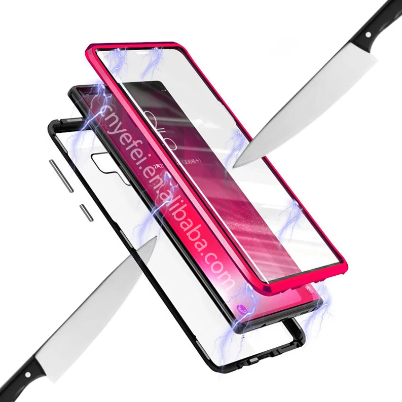 Magnetic Phone Cover For Samsung S10 5G/S9/S8 Plus Double Tempered Glass Case for Samsung note 9/note 10 Magnetic Phone case