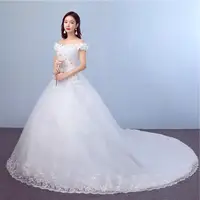 

Bride new fashion word shoulder spring summer autumn and winter sales TH82 drag tail foreign trade wedding dress