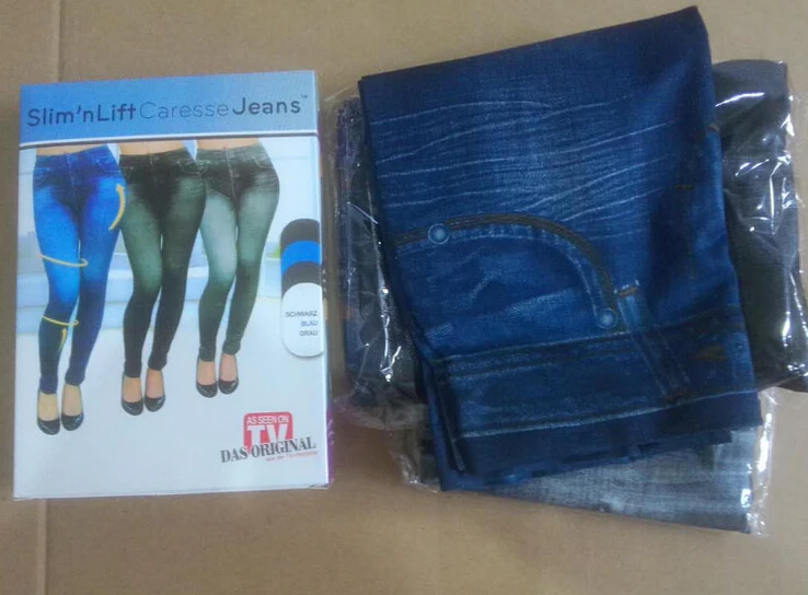 Slim 'N Lift Caresse Set of 2 Jean-Printed Knit Pull-on Leggings  S420636 