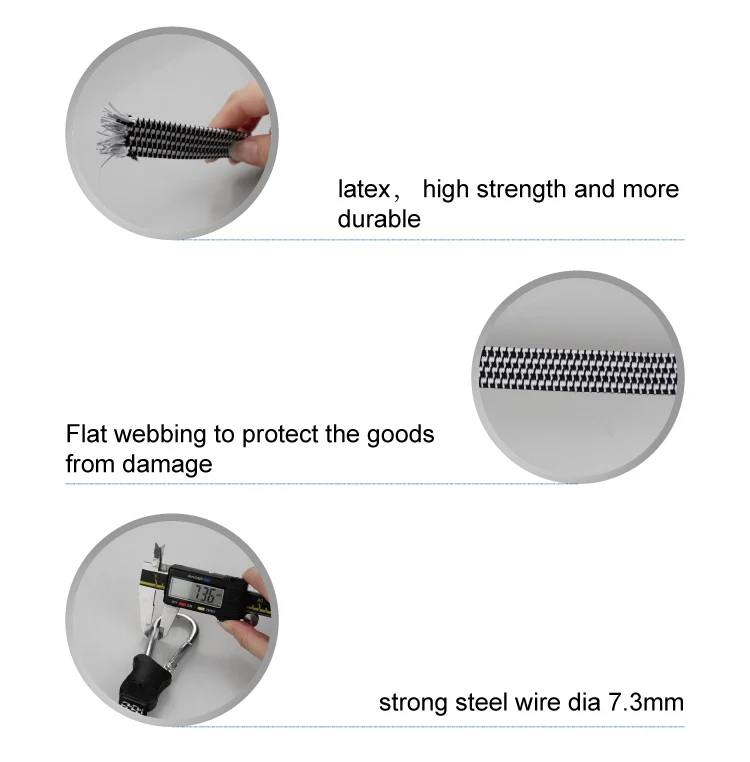 18mm Metal Safety Carabiner Hook Bungee Cords Band Belt Flat Elastic Strap Buy Bungee Cords