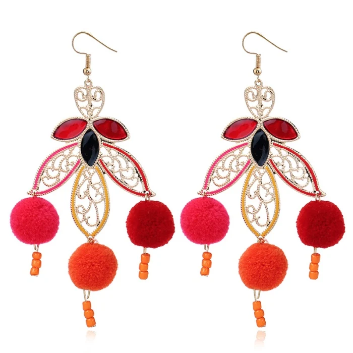 

Fashionable Jewelry Drop Ball Design Girls Cute Earrings