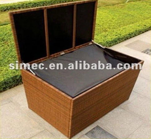 
Hot Sale wicker PE rattan outdoor garden cushion storage box 