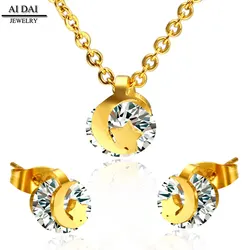 Fashion women jewelry set white zircon 18k gold st