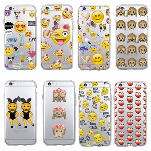 Funny Emoji smiley Monkey Cartoon Heart Soft Clear Phone Case For iphone7 XR Xs Max
