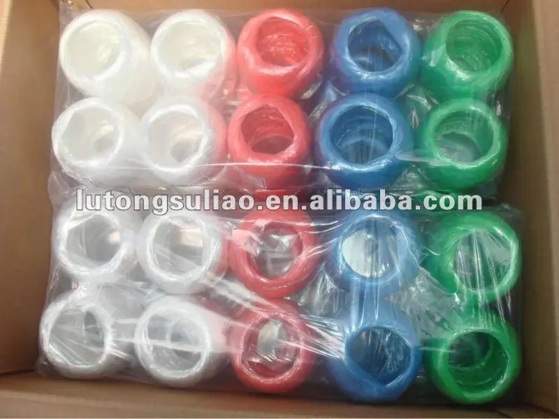 colored plastic string, plastic straw rope