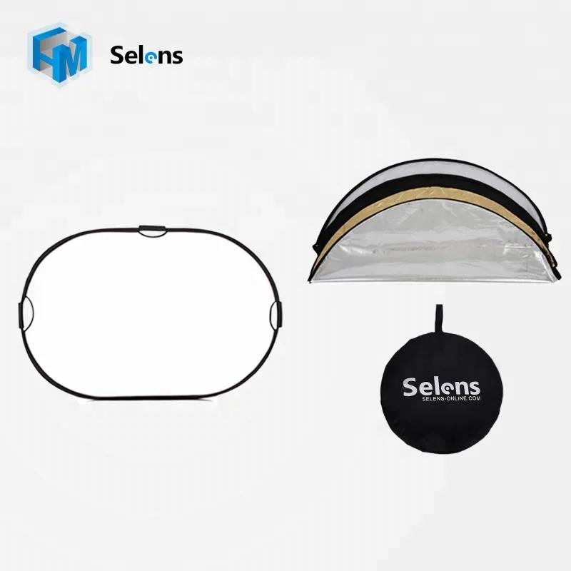

Selens 5 in 1 60x90cm Oval Reflector with Handle Collapsible Portable for Photography Photo Studio Lighting & Outdoor Lighting, White,black,silver,gold ,translucent