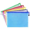 High quality custom colorful decorative a4 mesh zipper document bag a5 plastic folder for office