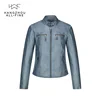 GARMENT DYED woman fashion leather jackets faux leather ladies jackets