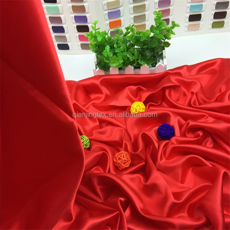 
Factory price anti-static soft smooth shiny cheap polyester satin fabric for dress lining 