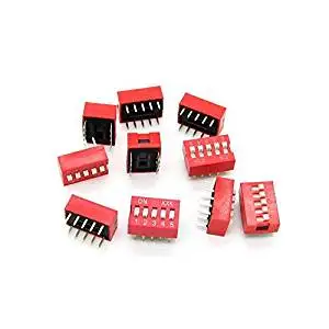 50PCS Red 2.54mm Pitch 4-Bit 4 Positions Ways Slide Type DIP Switch