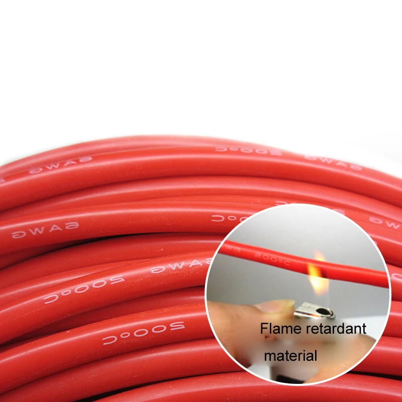 
2/4/6/8/10/12/14/16/18/20/22 AWG Red Black Silicon Cables 600V Silicone Rubber Cable Heatproof Soft Electric Tinned Copper Wire 