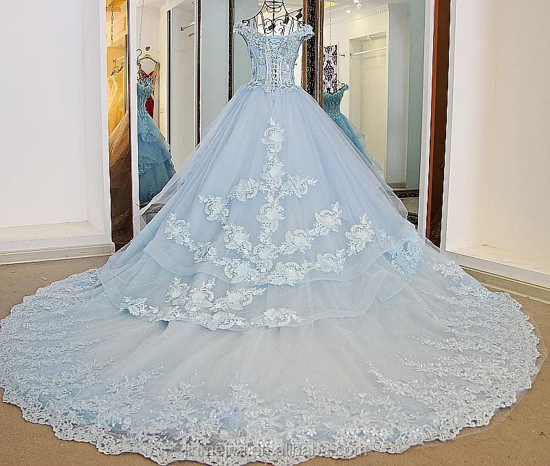 ice blue wedding gown