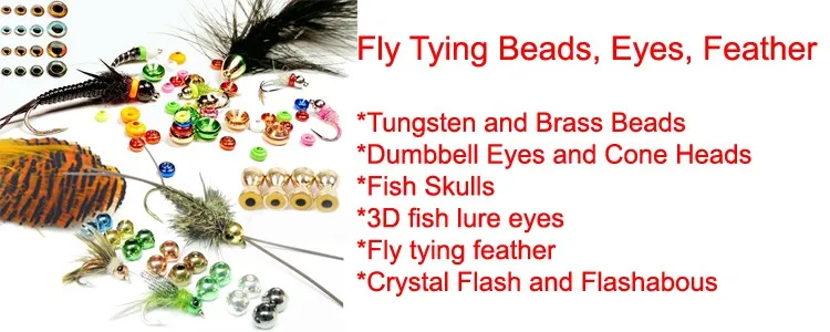 Fly tying beads Eye Feather and Materials