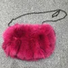 Joanfar korean style New Luxury Real Fur bags Women colorful fox fur bag female winter plush Chain envelope Messenger bag