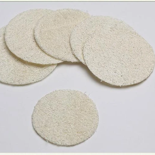 

6*6cm Round Natural Face Loofah Pad Luffa Makeup Remover Sponge Loofah Exfoliating and Dead Skin Bath Shower Tool, As pic