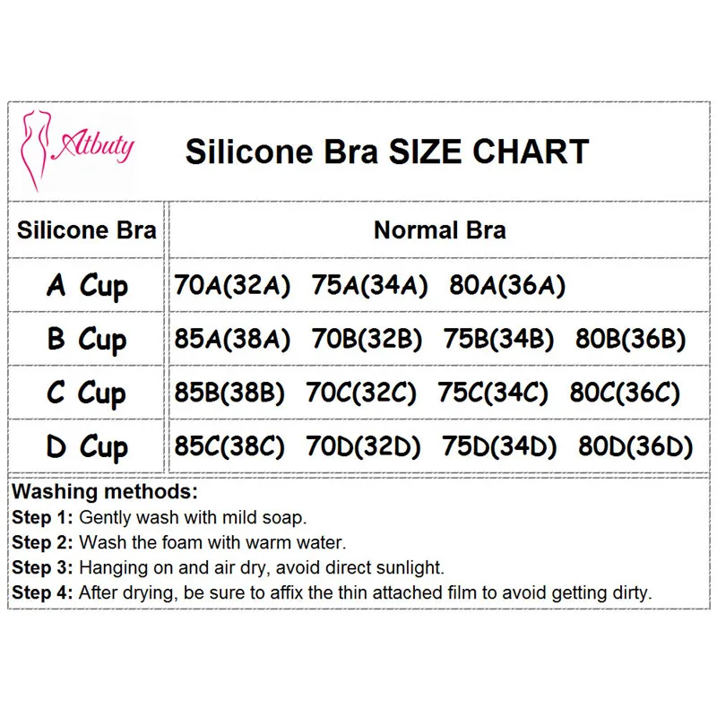 Push Up Bra Size Chart