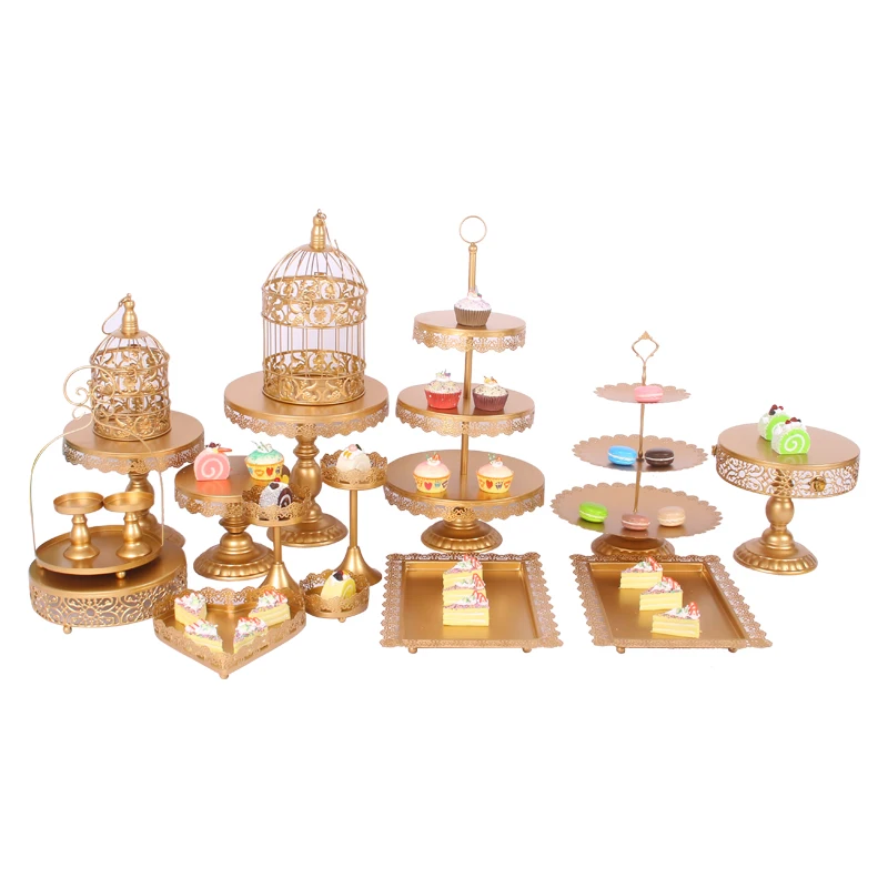 

18pcs China Gold Tool Decorating Cupcake Cake Stand Crystal Wedding, Gold;white;silver;pink